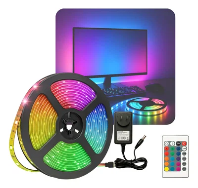 Tira LED RGB Lelong 5 Metros IP67 con Controlador y Fuente