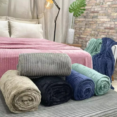 Frazada Acanalada 2 plazas con corderito 