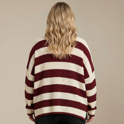 SWETER ALMA NATURAL LINEAS BEIGE