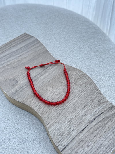 PULSERA CRISTALES ROJA
