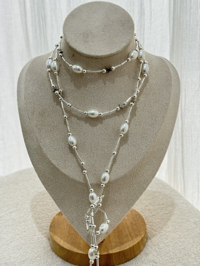 COLLAR LAZO PERLAS