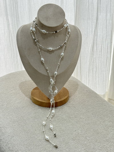 COLLAR LAZO PERLAS