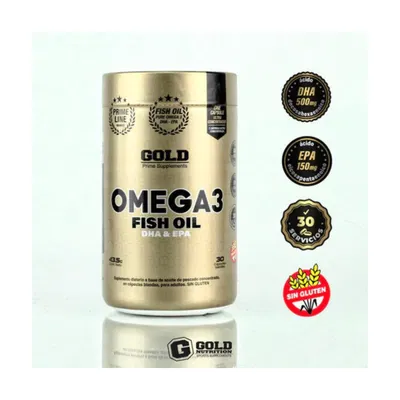 Gold Nutrition Omega 3 Fish Oil Dha & Epa Suplemento 30c