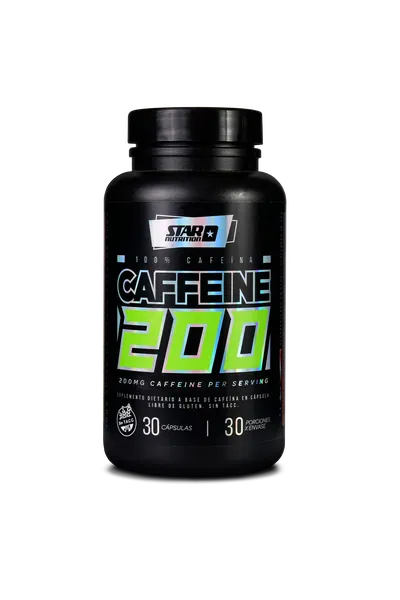 Cafeina Caffeine 200mg Star Nutrition 30cap. Sabor Neutro