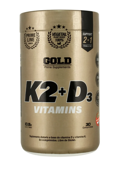Gold Nutrition Vitaminas K2 + D3 Vegetal Suplemento 30c 3c