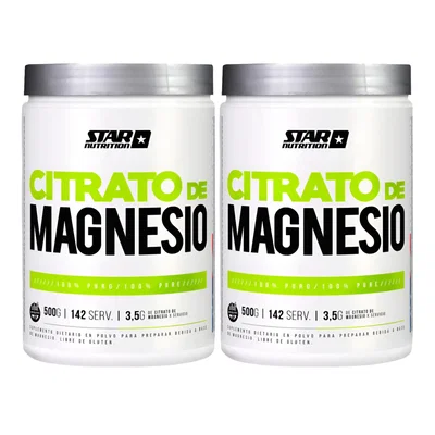 Citrato De Magnesio 500g Varios Sabores Star Nutrition x2 Unidades