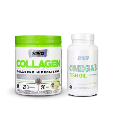 COMBO STAR NUTRITION - Colágeno Hidrolizado 210gr + Omega 3 60 cápsulas 