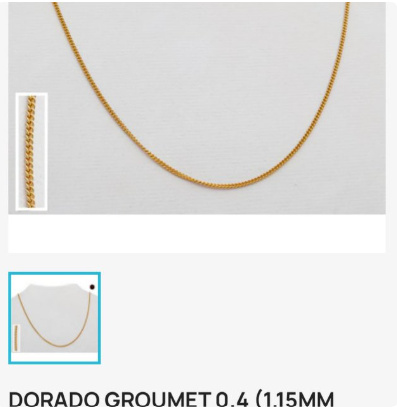 PACK X10 CADENAS GROUMET ACERO DORADO