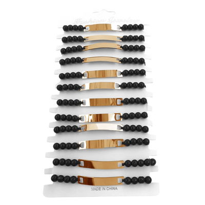 PACK X12 UNIDADES PULSERA REGULABLE DORADO