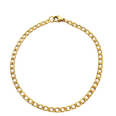 pulsera  groumet plana dorada