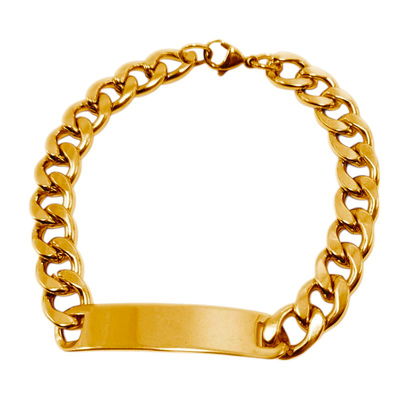 pulsera identidad grande dorada