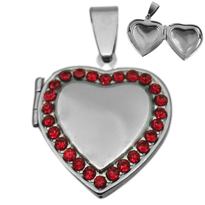 Relicario corazon strass rojo