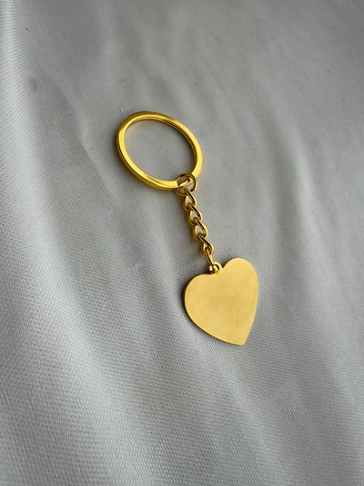 Llavero corazon dorado 3CM 