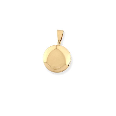 Relicario redondo liso acero dorado