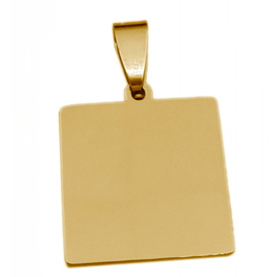 medalla cuadrada 2.5cm dorada