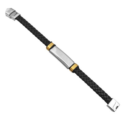 Pulsera simil cuero combinada