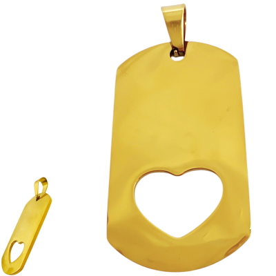 chapa con corazon dorado premium