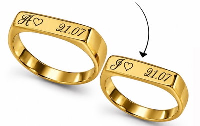 Anillo sello dorado