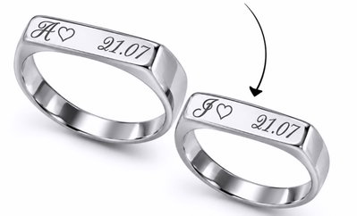 Anillo sello plateado