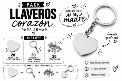 Pack 20 + 2 DE REGALO LLAVEROS PARA ARMAR