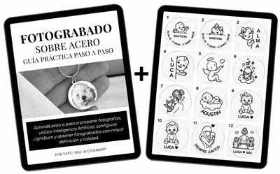 PACK GUIA DE FOTOGRABADO + 50 PLANTILLAS EDITABLES DÍA DE LA MADRE