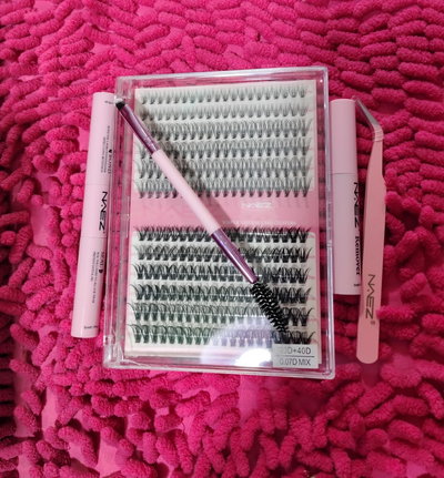 Kit completo de pestañas ,pestañas en ramillete, pegamento, cepillo , pinza y removedor