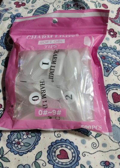 Tips soft gel Coffin largo Pre limado x 500 unidades