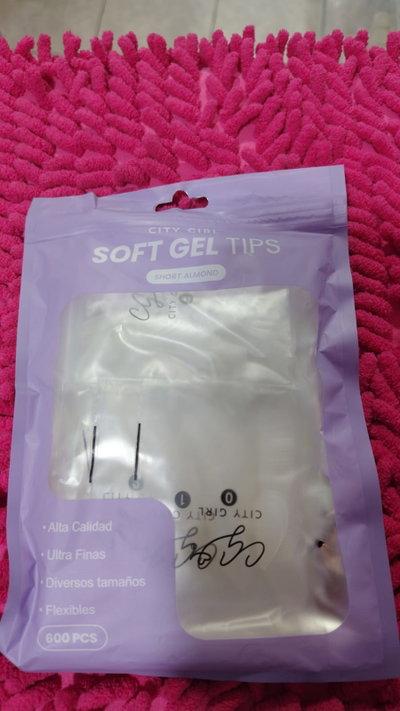 Tips soft gel almendra , cuadrada , coffin bolsa x600 unidades