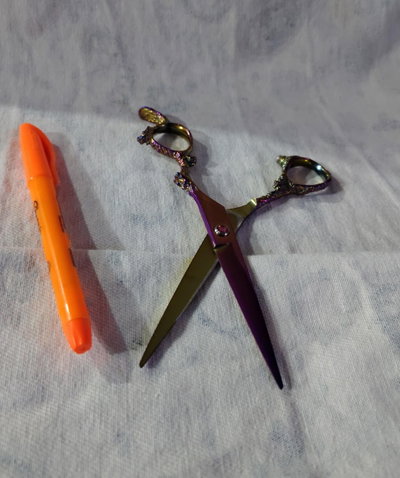 Tijeras de corte tornasoladas violetas