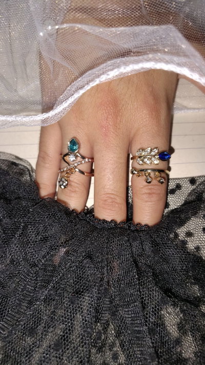 Anillos regulable dorado y plateados grandes
