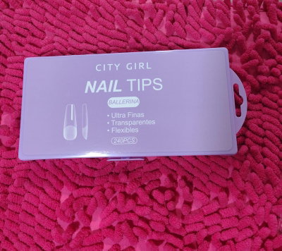 Tips soft gel City Girl Ballerina (coffin) x 240 unidades