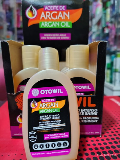 Nuevo ingreso otowil  Aceite de argán Brillo intenso , nutrición intensa 60ml