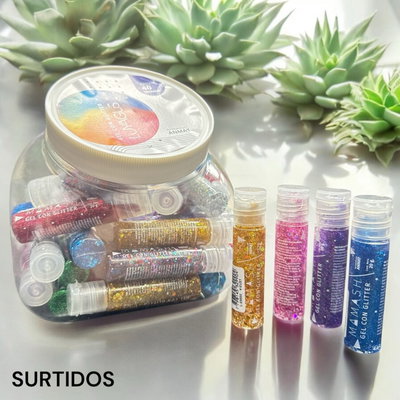 Glitter en gel de colores 