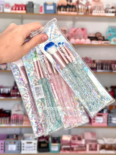 Kit de brochas con glitter x4