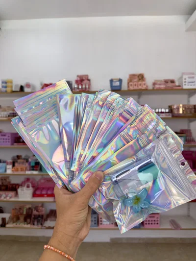 Bolsas holográficas pack x5 unidades. 10x15 cm