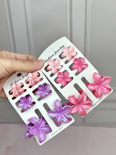 Pack broches hawaianos tornasol x6 un.
