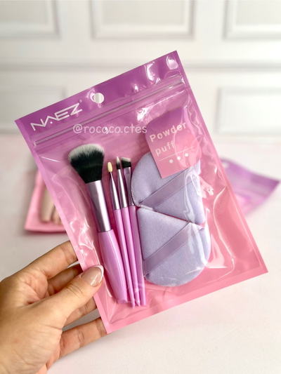 Kit esponjas para polvo + brochas - NAEZ