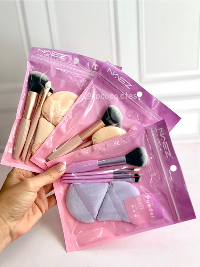 Kit esponjas para polvo + brochas - NAEZ
