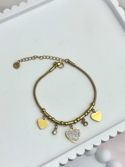 Pulsera acero dorado 09
