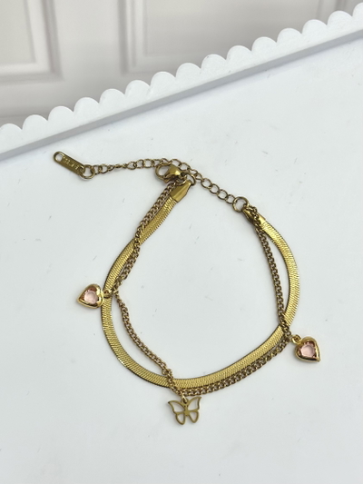 Pulsera acero dorado 08