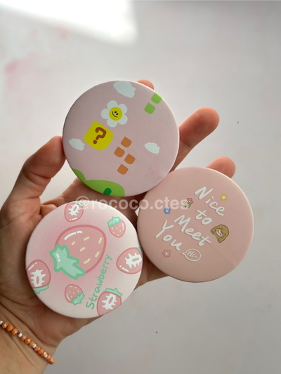 Espejo doble de cartera con dibujos