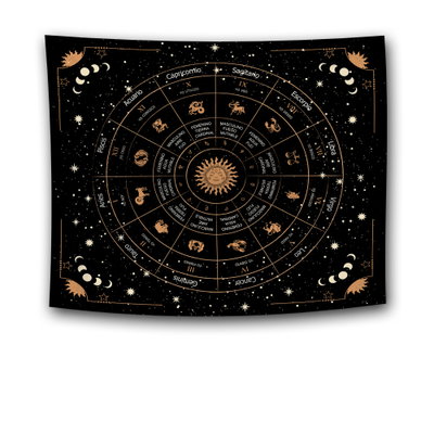 Tapiz "Zodiaco casas" negro