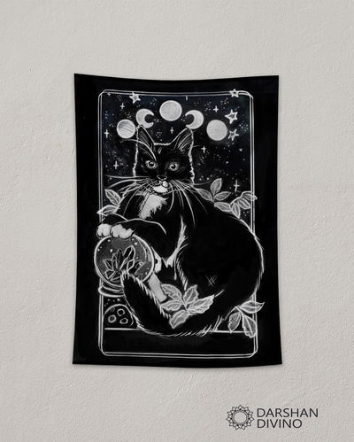 Tapiz "Gato fases luna"