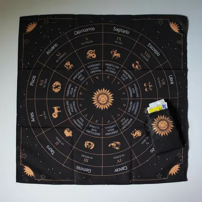 Paño tarot #18 Zodiaco negro