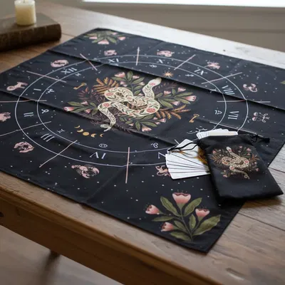 Paño tarot #31 Serpiente y flores