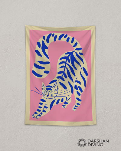 Tapiz "Gato azul y rosa 2"