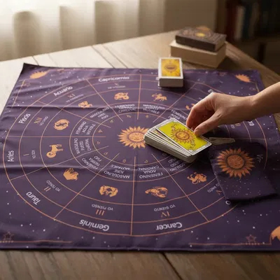 Paño tarot #19 Zodiaco violeta