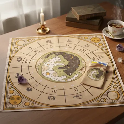 Paño tarot #32 Gatos Yin Yang 