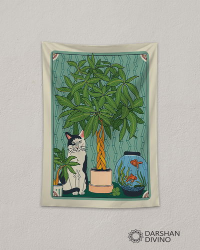 Tapiz "Gatito y Pez Dorado"