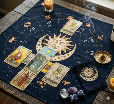 Paño tarot #26 Sol Vision negro